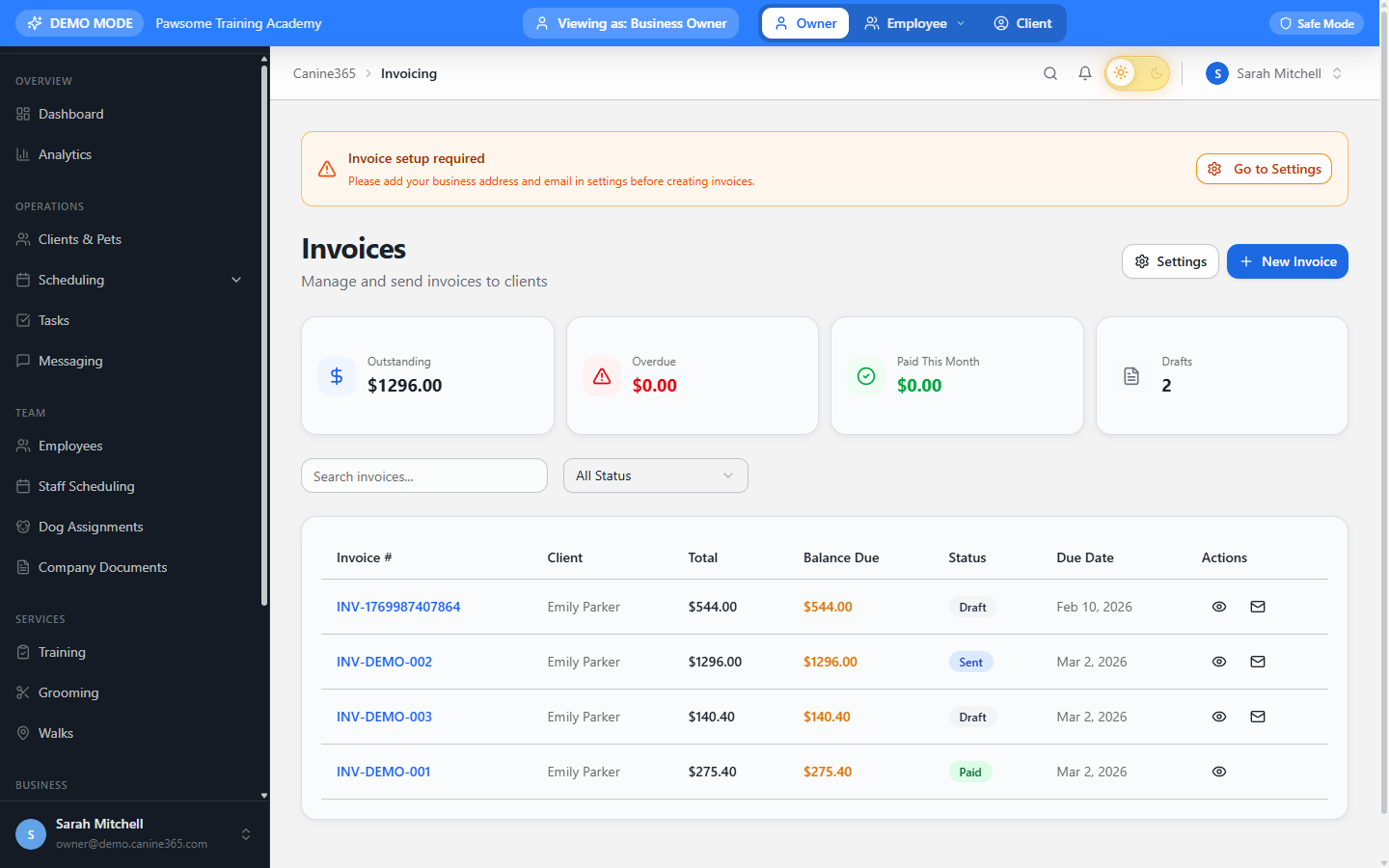 Invoices & Payment Records screenshot