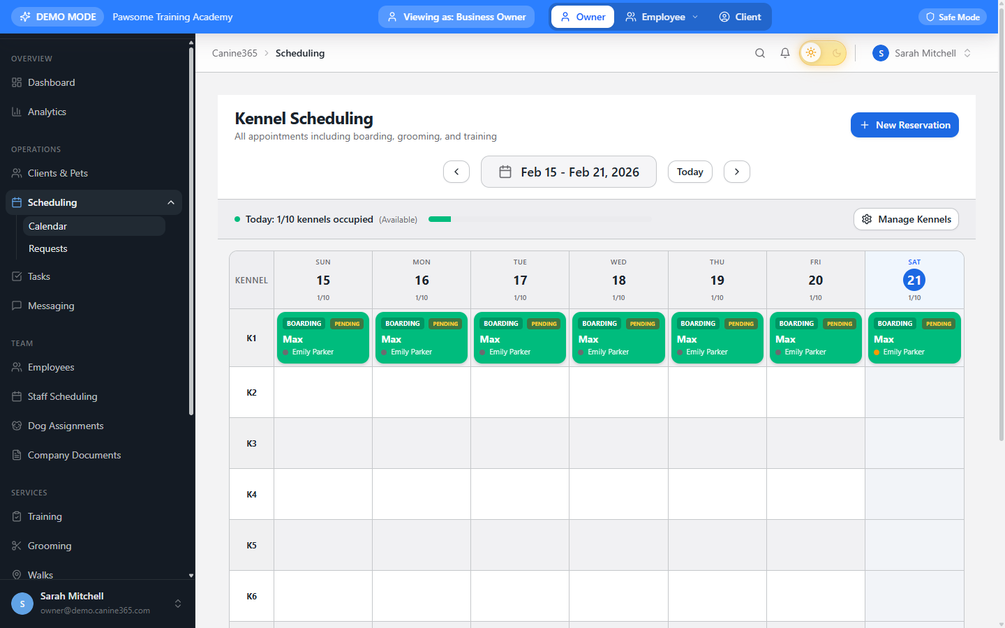 Scheduling & Reservations screenshot